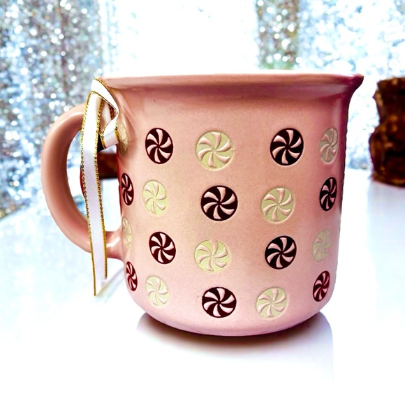 Pink Christmas Peppermint Candy Mug NWT - Picture 2 of 3